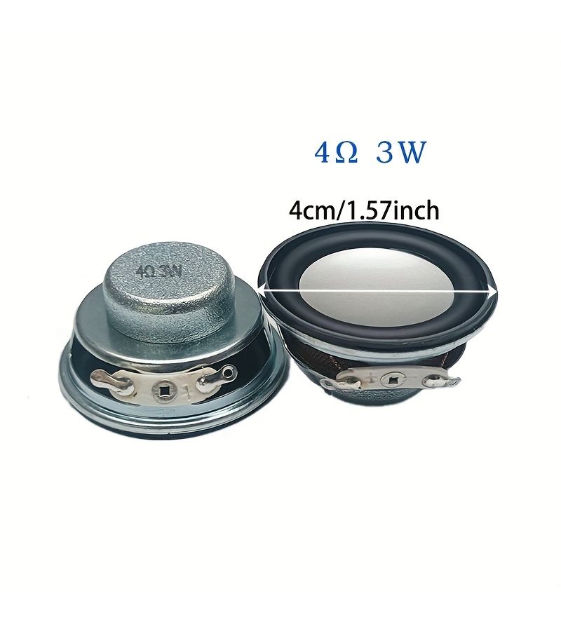 Black 4Cm 4Ohm 3W Full Range Bass Speaker Replacement 2 Pack - Image 2