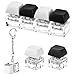 Oppaxf 3Pcs Keyboard Fidget Keychain Decompression Toys Fidget Clicker Keyboard Keychain Fidget Button Fidget Keychain Stress Relief Gifts to Pass The Boring TimeBlack and White Without led - Image 2