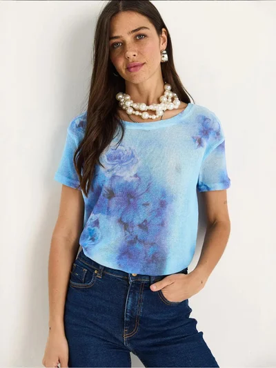 Bianco Lucci LUCCI Transparent Crew Neck T-Shirt