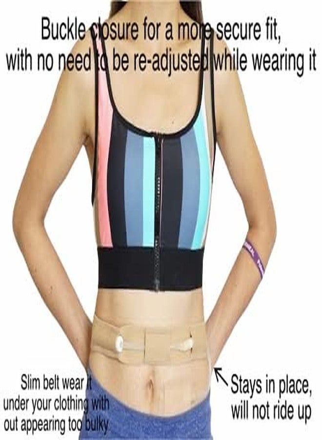MandMcares Peritoneal Dialysis Belt Accessories – Slim 1.5" PD Catheter Holder, Adjustable 25-45” Waist, Skin-Friendly, Secure Transfer Set Support, Comfortable & Discreet Under Clothing (Nude - Image 2
