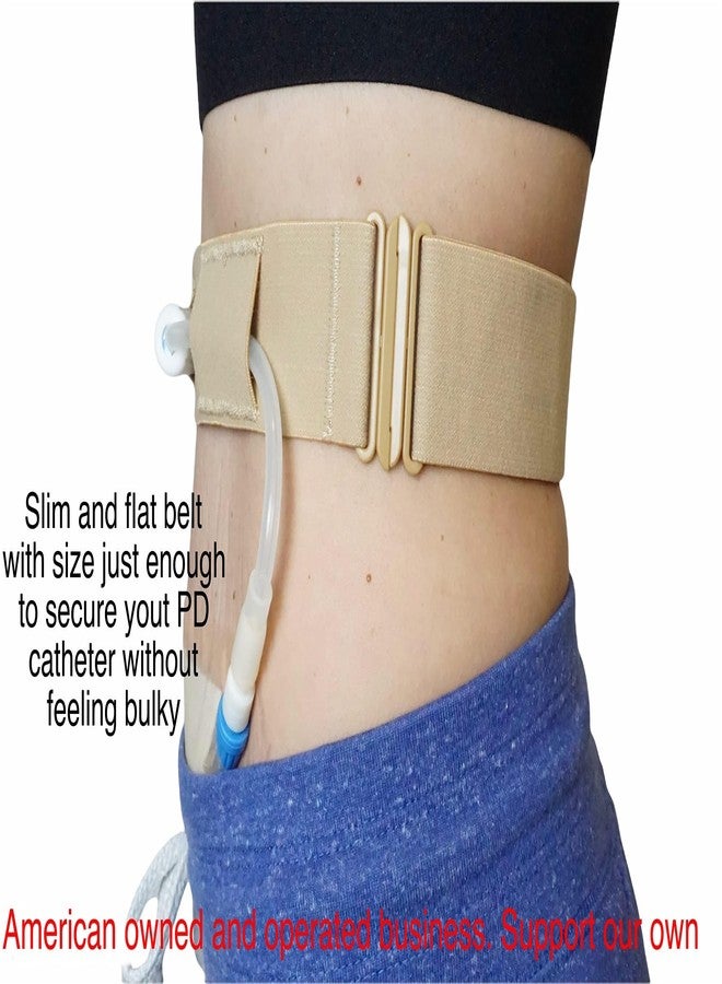 MandMcares Peritoneal Dialysis Belt Accessories – Slim 1.5" PD Catheter Holder, Adjustable 25-45” Waist, Skin-Friendly, Secure Transfer Set Support, Comfortable & Discreet Under Clothing (Nude - Image 3