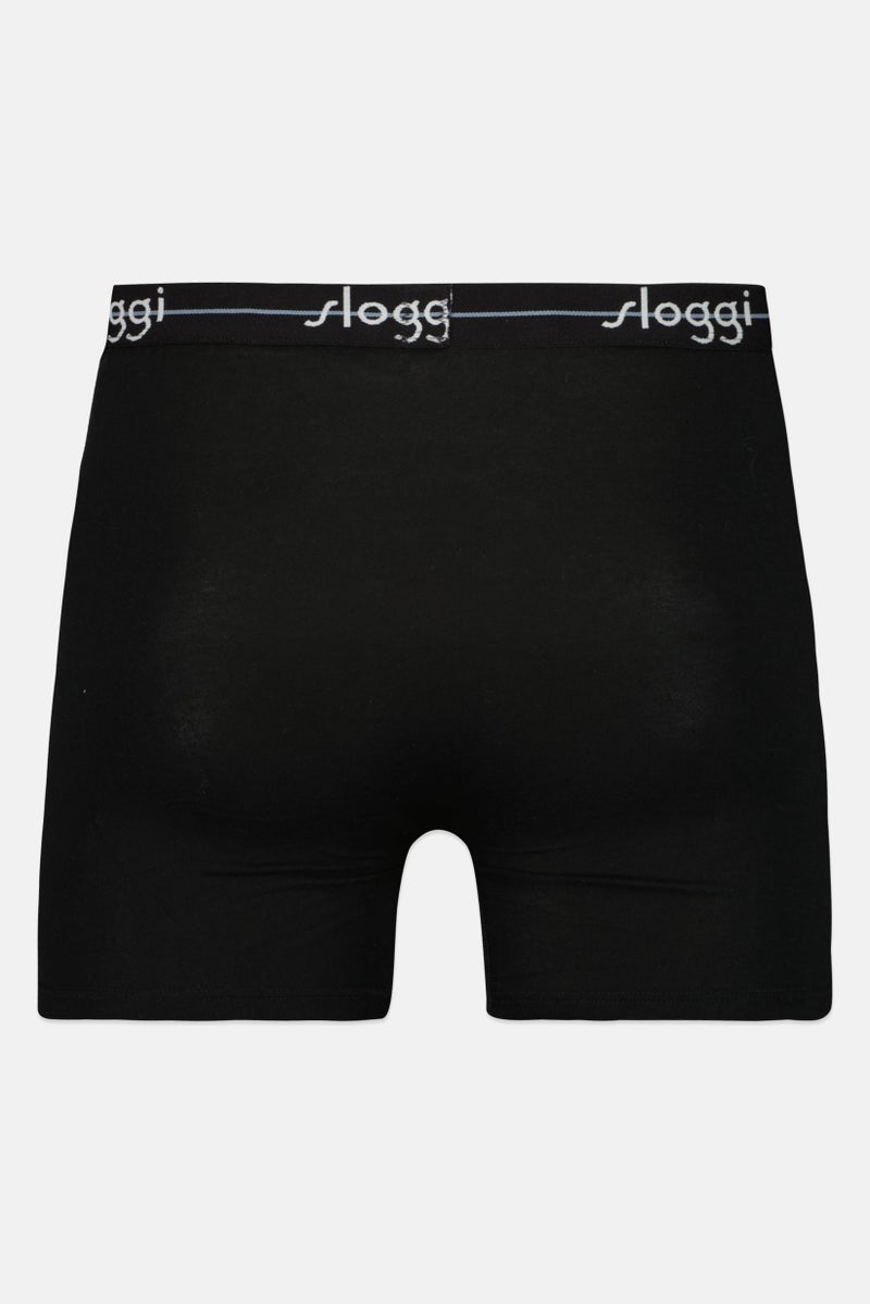 sloggi شورتات داخلية قصيرة للرجال 2 قطعة بشعار العلامة التجارية نجمة، أسود - Image 2