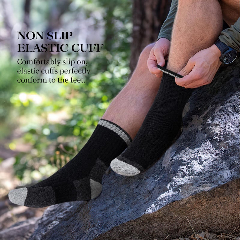 SIMIYA Merino Wool Hiking Socks for Men - 5 Pairs Thick, Warm, Thermal Winter Crew Socks for Cold Weather - Image 5