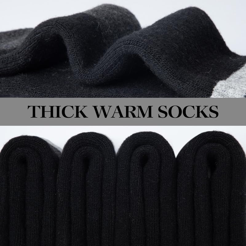 SIMIYA Merino Wool Hiking Socks for Men - 5 Pairs Thick, Warm, Thermal Winter Crew Socks for Cold Weather - Image 3