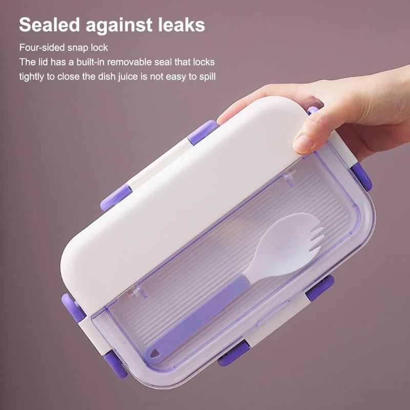 THE VENTI Venti Tiffin Leakproof BPA Free Lunch Box with Spoon Keep Your Food Fresh and Organized for Adults and Kids Stylish BpaFree Microwave and Dishwasher Safe1100ML Purple - Image 2