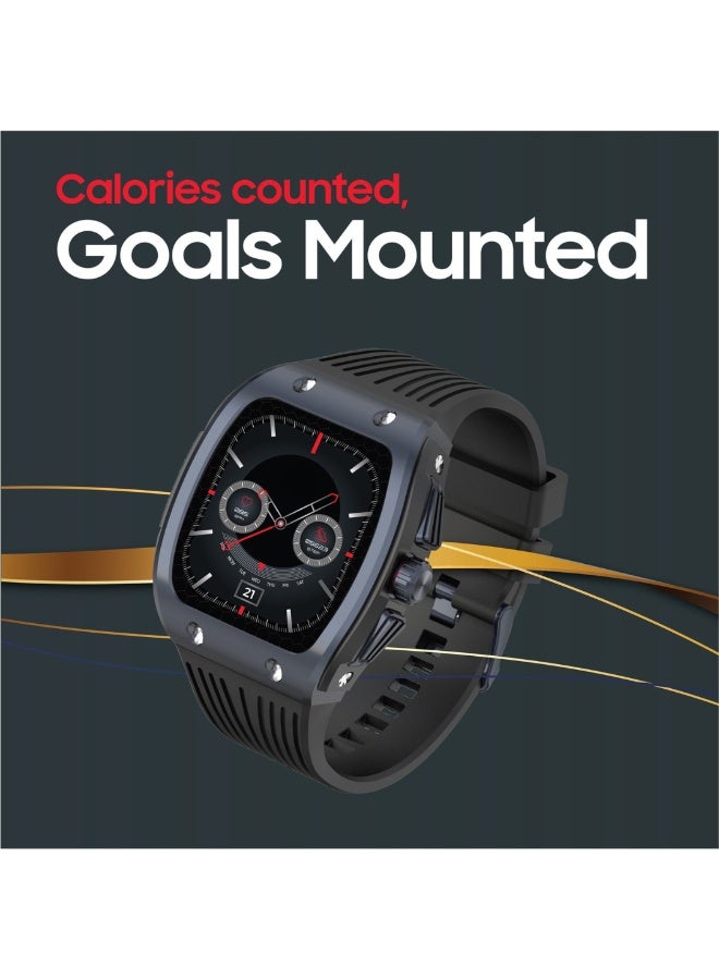 Jeebel Titan Series Smart Watch – 1.76” HD Touchscreen, Health & Fitness Tracking, Waterproof, Bluetooth Calling, with Dedicated App and Premium Design - Black - Image 2