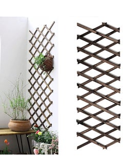 HOME TASTE Hometaste Versatile Wood Fence Panel Expandable Outdoor Garden Decor With Climbing Trellis And Plant Frame Holder - Ideal For Indoor And Outdoor Use (75Cm)  - Image 3