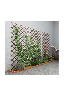 HOME TASTE Hometaste Versatile Wood Fence Panel Expandable Outdoor Garden Decor With Climbing Trellis And Plant Frame Holder - Ideal For Indoor And Outdoor Use (75Cm)  - Image 4
