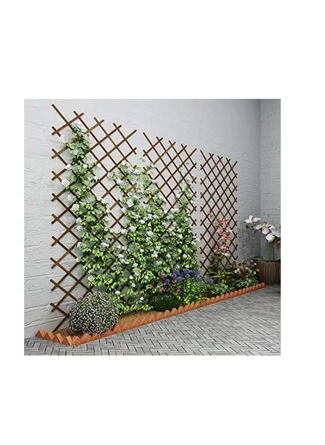 HOME TASTE Hometaste Versatile Wood Fence Panel Expandable Outdoor Garden Decor With Climbing Trellis And Plant Frame Holder - Ideal For Indoor And Outdoor Use (75Cm)  - Image 4