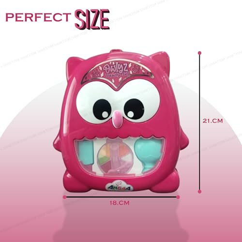 SHAKTISM Owl Shaped Plastic Beauty Set, Kids Pretend Play Toy with Trolley, Make Up Accessories Beauty Makeup Play Set for Girls - Image 3