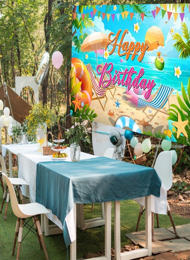 CANIPHA Summer Happy Birthday Banner Decorations, Backdrop Decor Supplies, Happy Sign for Backdrop, Large Beach Theme Birthday Banners Supplies Suitable for Any Lively Theme Party Event - Image 5