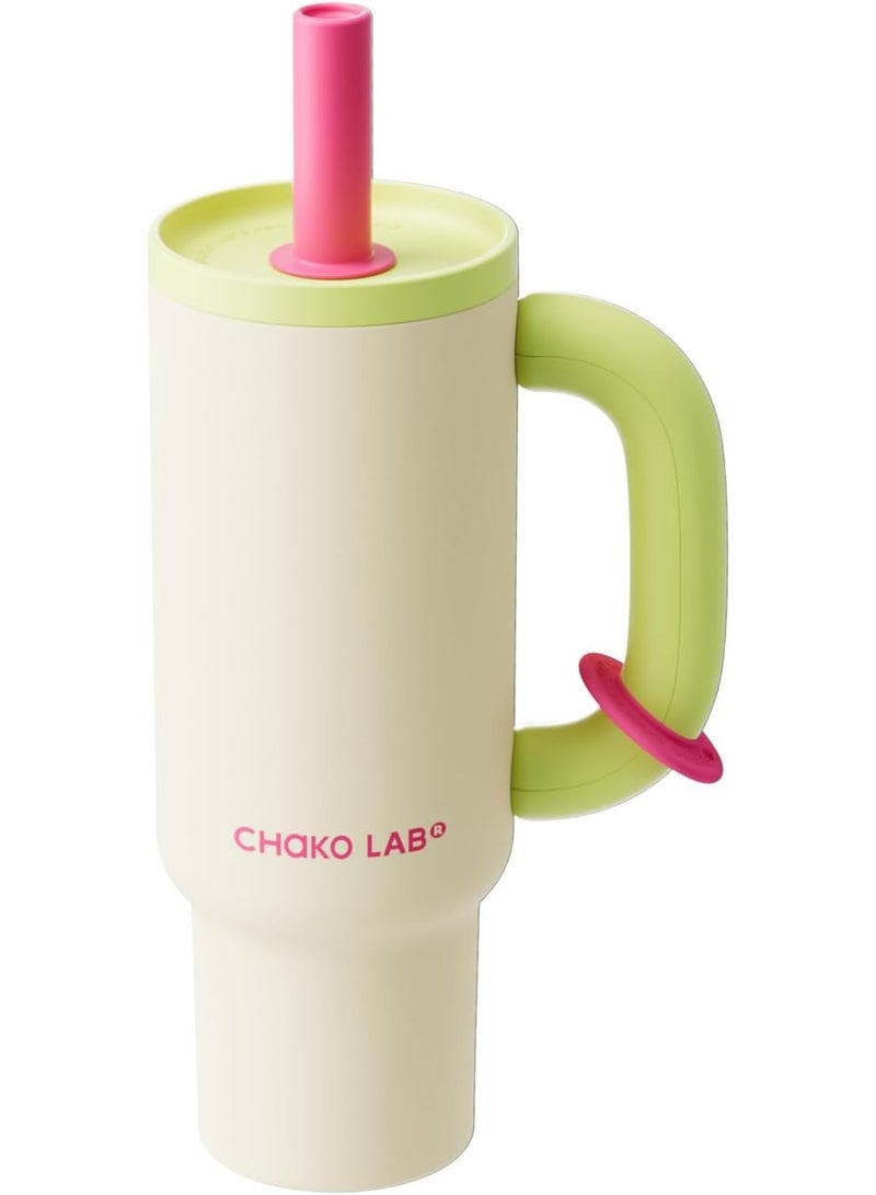 CHAKO LAB CHaKOLAB BaWangCUP Stainless Steel Insulated Tumbler with Handle and Straw, Leakproof for Travel, BPA Free, 316 Stainless Steel Liner, 950 ml - Image 1