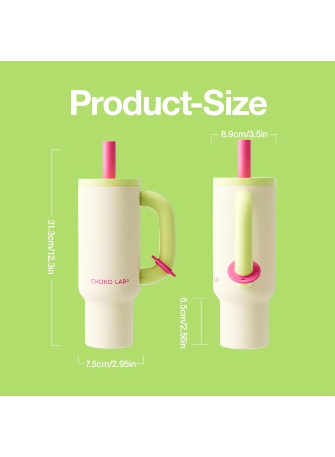 CHAKO LAB CHaKOLAB BaWangCUP Stainless Steel Insulated Tumbler with Handle and Straw, Leakproof for Travel, BPA Free, 316 Stainless Steel Liner, 950 ml - Image 2