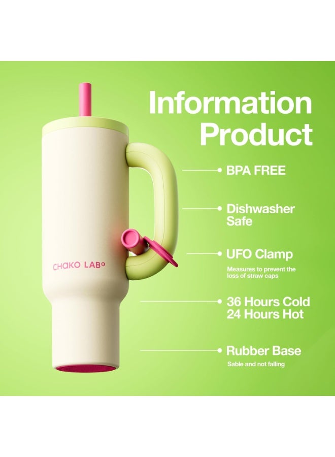 CHAKO LAB CHaKOLAB BaWangCUP Stainless Steel Insulated Tumbler with Handle and Straw, Leakproof for Travel, BPA Free, 316 Stainless Steel Liner, 950 ml - Image 3