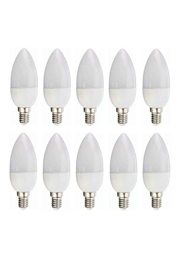 ALMIFTAH Pack of 10 LED Candle Light Bulbs – Energy Efficient E12 Base Candelabra Bulbs, Soft White 2700K, 5W (40W Equivalent), Long-Lasting Decorative Lighting for Chandeliers, Ceiling Fans, and Fixtures - Image 1