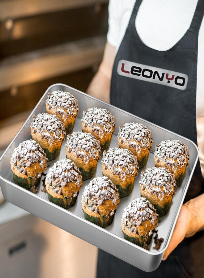 Leonyo Rectangular Cake Pan for Baking, 10.5 x 8 x 2 Inch Stainless Steel Baking Sheet Tray, Deep Lasagna Pan for Toaster Oven, Focaccia, Fish, Chicken, Casserole Dish - Image 5