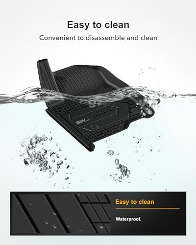 3W Floor Mats Fit for 2019-2024 Chevy Silverado/GMC Sierra 1500 & 2020-2024 Chevrolet Silverado/GMC Sierra 2500 HD/3500HD Crew Cab TPE All Weather Custom Fit Floor Liner, With Factory Carpeted Storage - Image 5