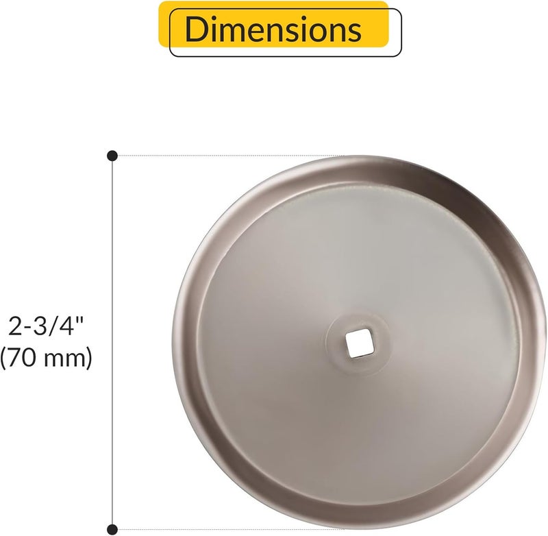 Brixwell Closet Back Plate Metal Material, Satin Nickel Finish, 2-3/4" Diameter for Cabinet Knobs, Drawer Pulls, and Wardrobe Hardware in Closet Doors, Pack of 2 - Image 2