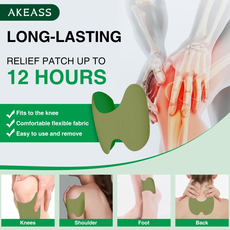 AKEASS 36 Count Knee Relief Patch - Warming Herbal Patches for Knee - Natural Relief Heat Knee Patch - Wormwood Extract Sticker for Knee, Back, Neck, Shoulder, Muscle, Joint - Image 3