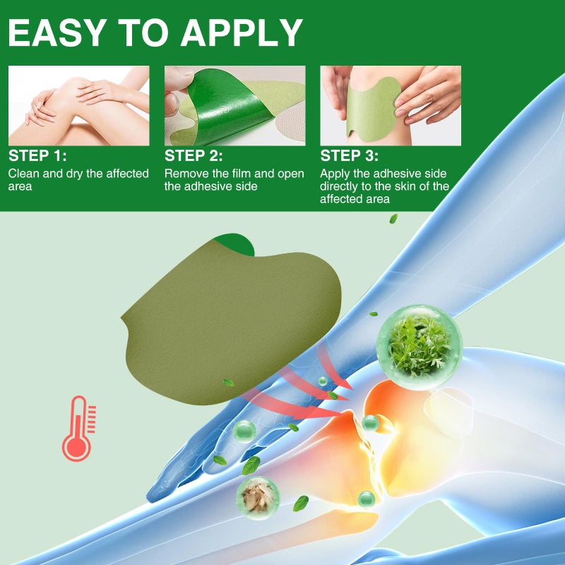 AKEASS 36 Count Knee Relief Patch - Warming Herbal Patches for Knee - Natural Relief Heat Knee Patch - Wormwood Extract Sticker for Knee, Back, Neck, Shoulder, Muscle, Joint - Image 5