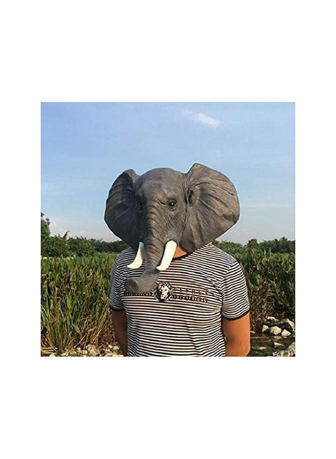 إسكدنيا ديكور رأس حيوان ل  قناع فيل حيواني ل وملحقات حفلات الرعب (اللون: رمادي) - Image 2