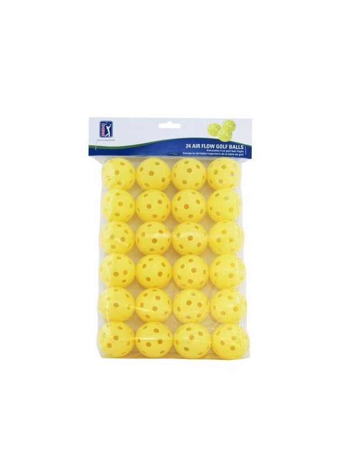 PGA TOUR 24PK AIR FLOW GOLF BALLS -YELLOW - Image 1