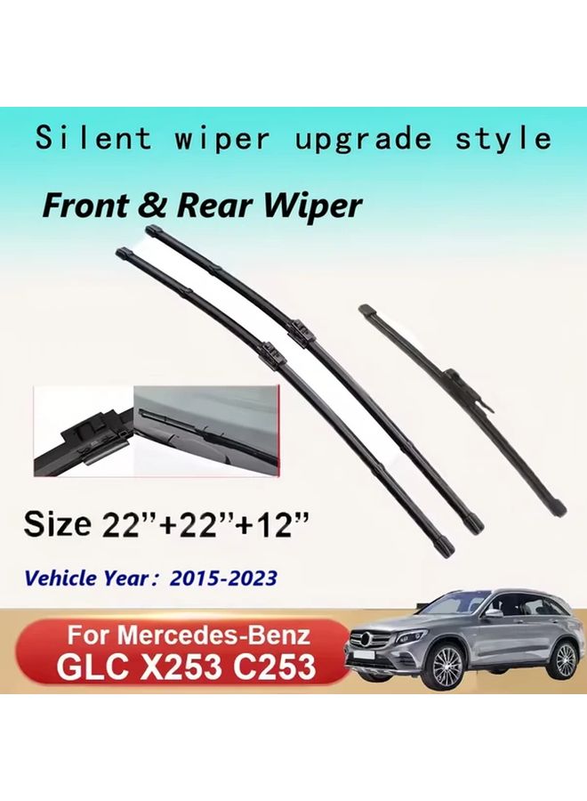 Frameless Wiper Set 3 Pcs 22 22 12 Inches For Front And Rear Windows - Image 1