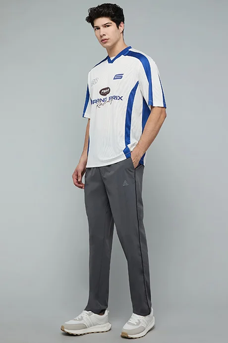 R&B Solid Trakpants with Drawstring Waist