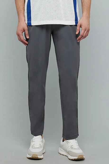 R&B Solid Trakpants with Drawstring Waist