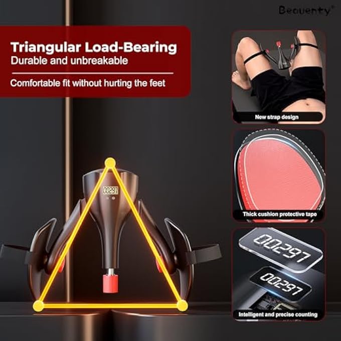 rayihni Thigh Master 7-45Kg Adjustable Resistance, Inner Thigh Exerciser With Leg Straps & 360° Rotating Pads，Home Gym Workout Equipment For Women & Men - Image 5