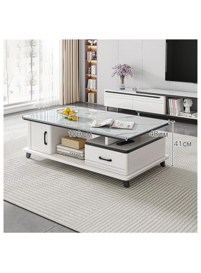 DubaiGallery Multifunctional Modern Living Room Coffee Table With 4mm Thickened Glass Top  - Image 3