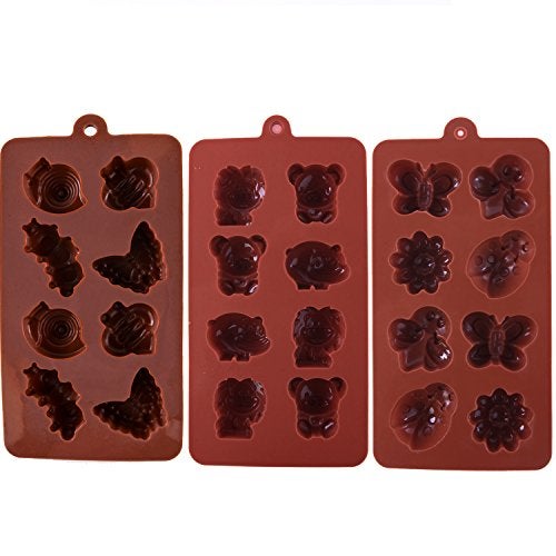STARUBY Silicone Molds Non-stick Chocolate Candy Mold,Soap Molds,Silicone Baking mold Making Kit, Set of 3 Forest Theme with Different Shapes Animals,Lovely & Fun for Kids - Image 2