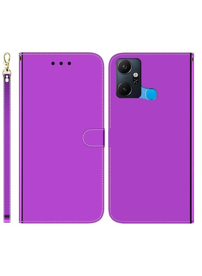 اس-توب جراب لهاتف Infinix Smart 6 Plus مصنوع من الجلد الصناعي بسطح عاكس - Image 1