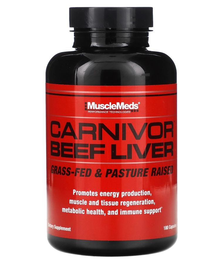 MUSCLEMEDS Carnivor Beef Liver 180 Capsules (500 mg per Capsule)