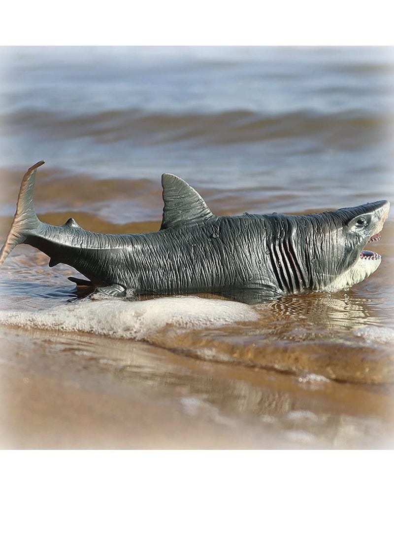 KASTWAVE ألعاب قرش كبيرة ميغالودون، تمثال حيوانات المحيط البلاستيكي المتنوع، نموذج قرش واقعي للكائنات البحرية، لعبة تعليمية لشكل القرش لجمع الهدايا، لعبة استحمام، زينة كعكة - Image 1