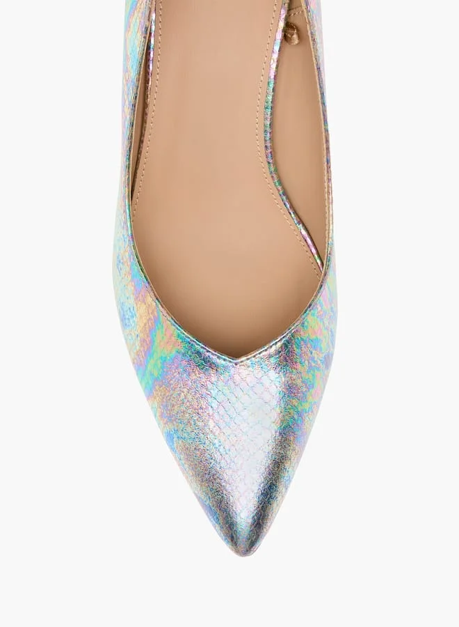 Flora Bella By Shoexpress Women Iridescent Pointed Toe Pumps with Stiletto Heels