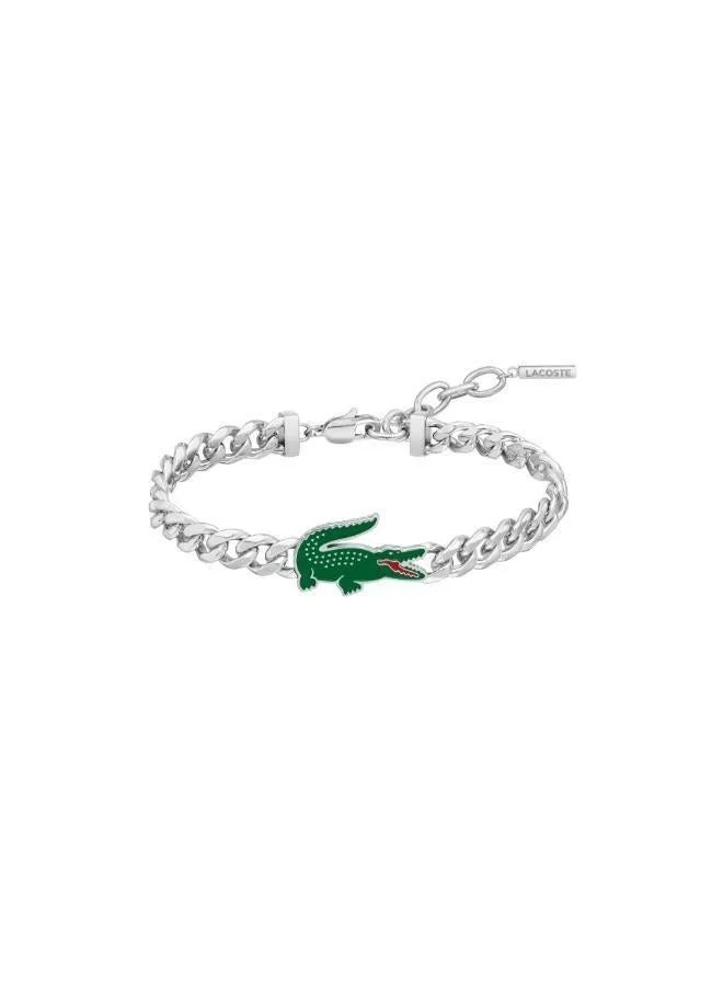 Lacoste Arthor Collection Chain Bracelet For Men In Stainless Steel With A Crocodile-Shaped Charm - 2040226