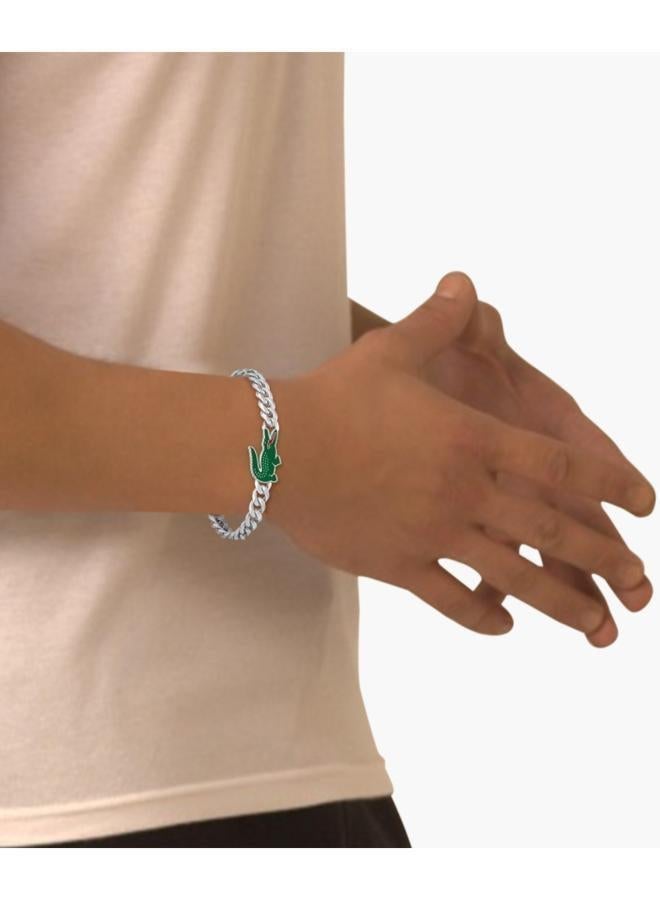 LACOSTE Arthor Collection Chain Bracelet For Men In Stainless Steel With A Crocodile-Shaped Charm - 2040226 - Image 2