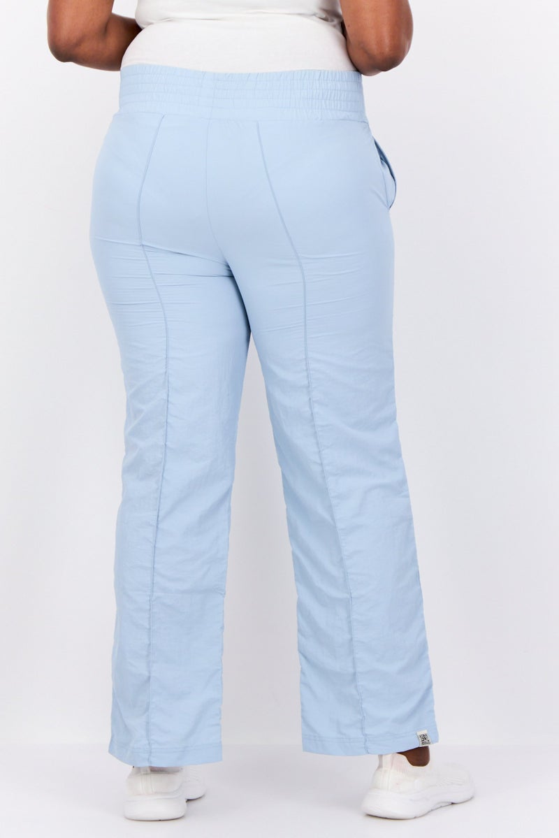The Giving Movement Women Regular Fit Brand Logo Split Leg Pants, Light  Blue - Image 4