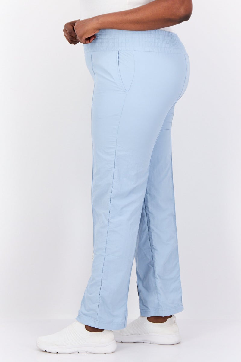 The Giving Movement Women Regular Fit Brand Logo Split Leg Pants, Light  Blue - Image 2