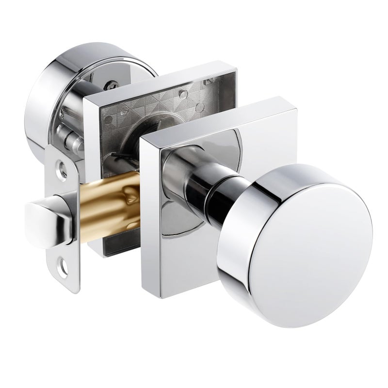 Newliplace Polished Chrome Closet Door Knob  Modern Round Passage Door Handle For Hallway - Image 1