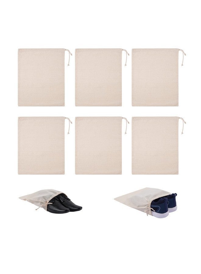 Dcluttr Shoe Bag for Travel - Cotton Shoe Cover (Pack of 6) for Travel and Shoe Storage. Washable, Reusable, Odour Resistant Shoe Storage Bags for Shoes, flip Flop and Footwear Accessories - Image 1