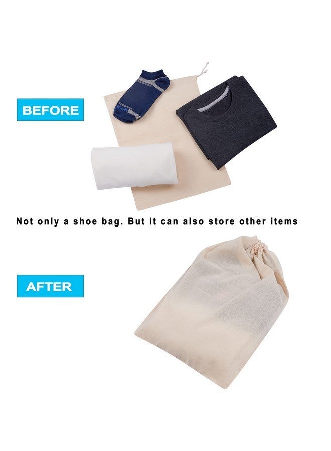Dcluttr Shoe Bag for Travel - Cotton Shoe Cover (Pack of 6) for Travel and Shoe Storage. Washable, Reusable, Odour Resistant Shoe Storage Bags for Shoes, flip Flop and Footwear Accessories - Image 4