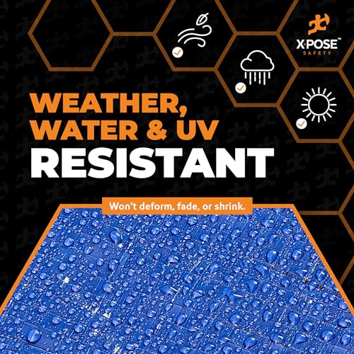 Xpose Safety 6’ x 8’ Heavy Blue/Brown Tarp - Waterproof - 7 Mil Weatherproof Camping Tarp for Tent, Rain, Wind & Sun - Plastic Tarpaulin Cover Outdoor for Roof, Trailer, RV, Car, Boat - Image 4