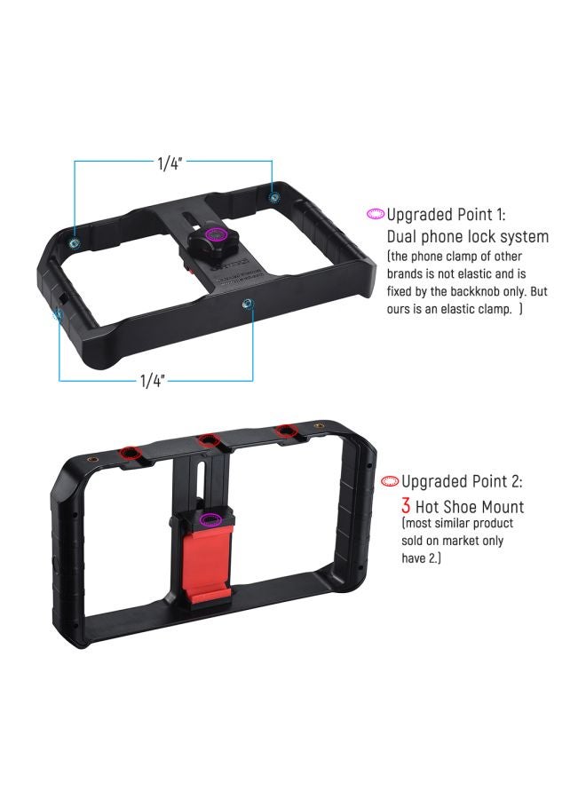 يولانزي مسند تثبيت الهواتف الذكية برو 3 شوز بتصميم حلقة على شكل حرف U أسود/أحمر - Image 3
