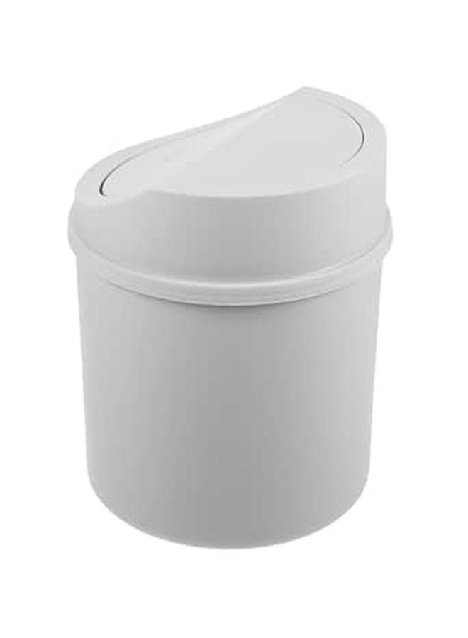 Mini Swing Lid Trash Can Small Garbage Bin For Home Office Desk Bathroom Gray - Image 1