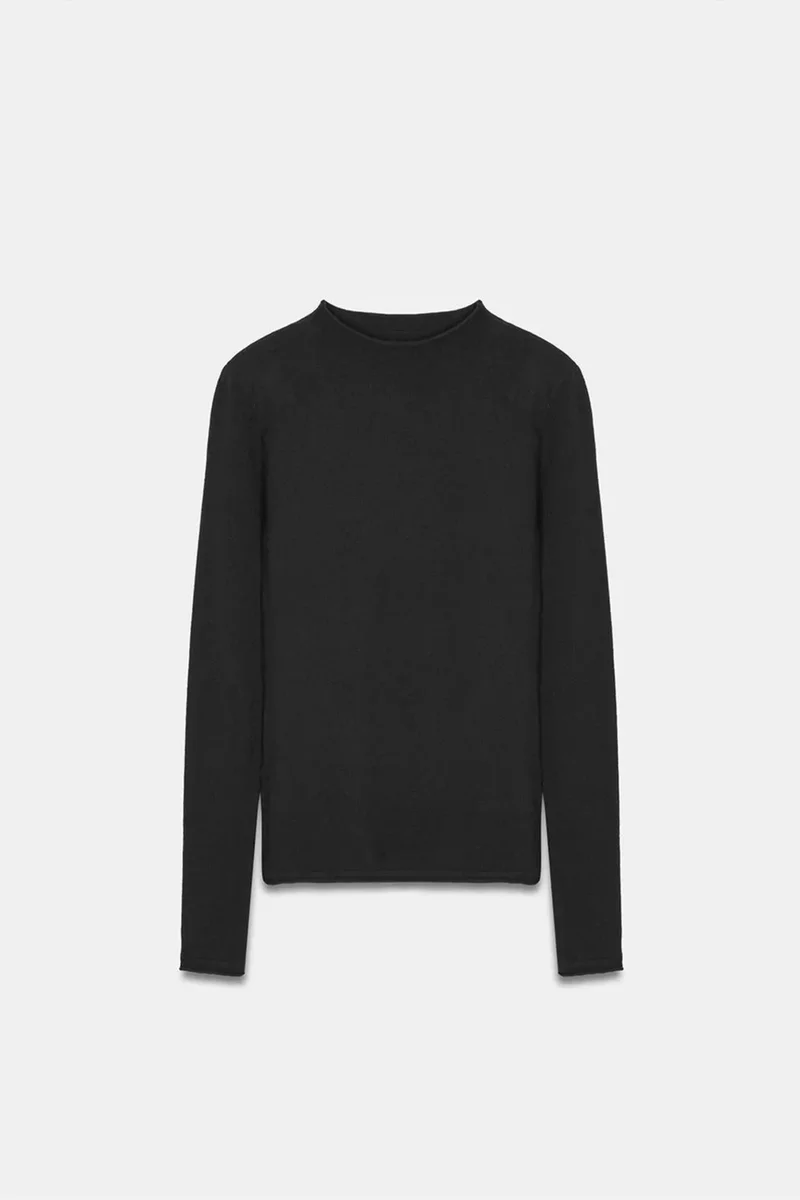 Dilvin Black DILVIN Women's Slim-fit Ribbed Half-turtleneck Sweater for Women | Best Price UAE