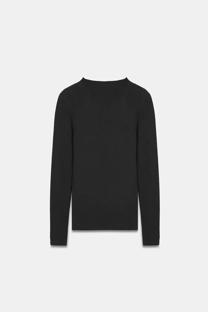 Dilvin Black DILVIN Women's Slim-fit Ribbed Half-turtleneck Sweater for Women | Best Price UAE