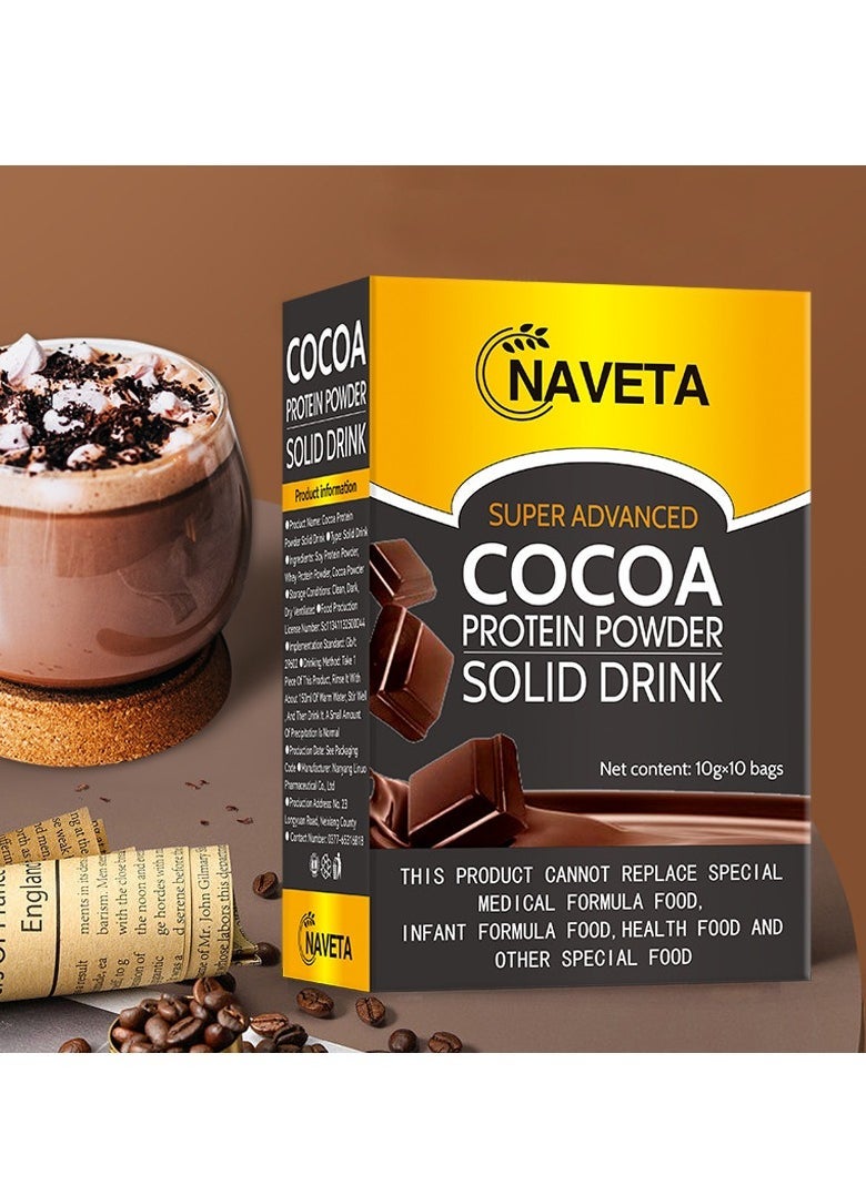 NAVETA cocoa protein powder solid drink,provide energy 10 bags - Image 2