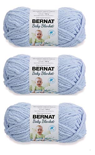 Bernat Baby Blanket Yarn (3-Pack) Baby Blue 161103-32023 - Image 2